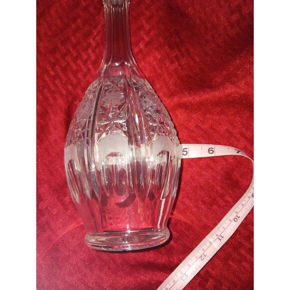 Vintage Lead Cut Crystal Star Decanter With Stopper 14.5" Tall Unmarked - Picture 6 of 9